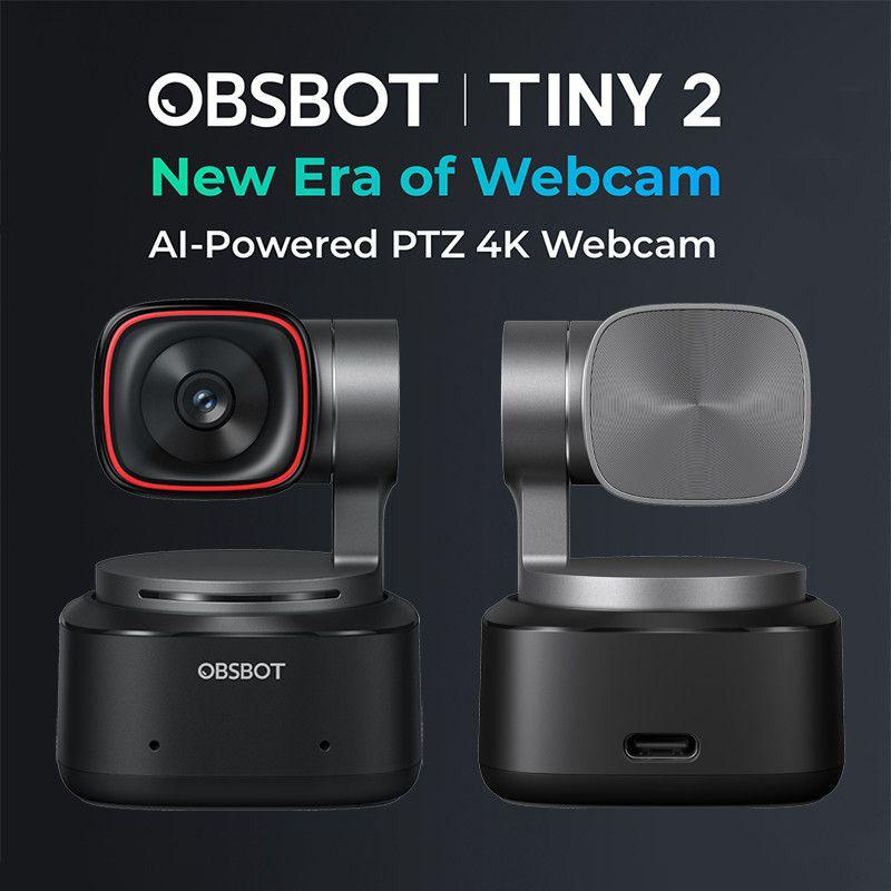 Câmera Ptz Webcam Obsbot Tiny 2 4k Ai 1/1.5 Usb 3.0 Com Foco 4x